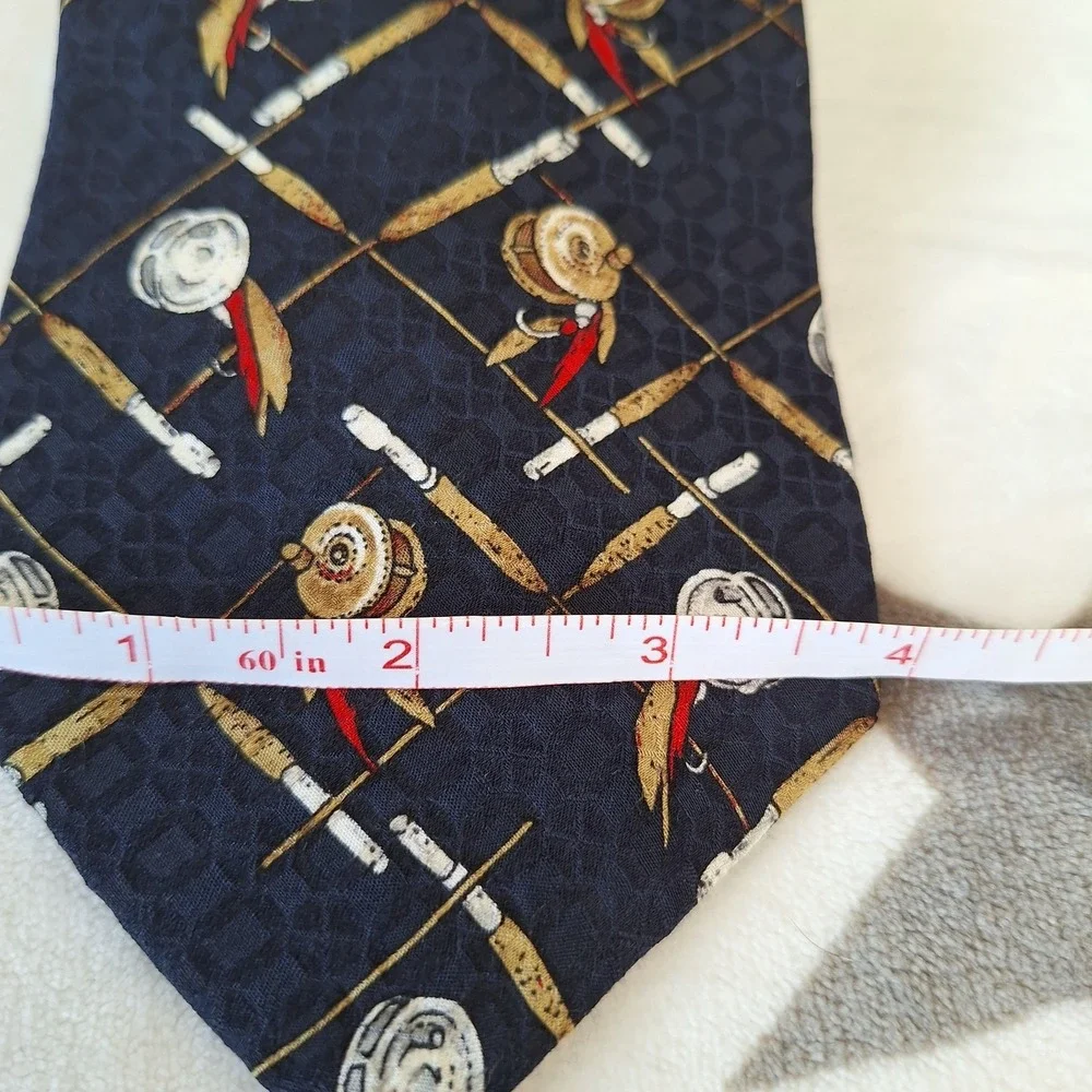 Vintage LL Bean Mens Fly Fishing Tie 100%‎ Silk Made In The USA Outdoor Gift